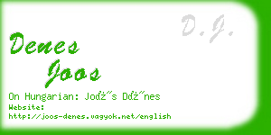 denes joos business card